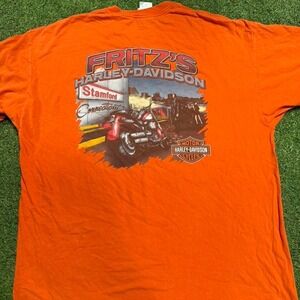 Harley Davidson orange t-shirt Size XXL #biker #motorcycle